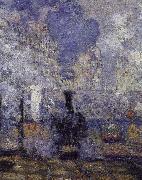 Claude Monet anglok, gare saint lazare painting